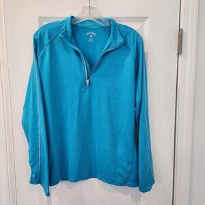 CALLAWAY TURQUOISE 1/4 ZIP ACTIVEWEAR PULLOVER XL